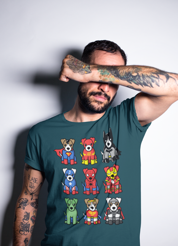 Super Heroes Dogs T-shirt