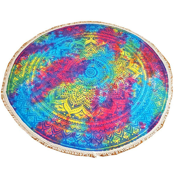 Tie Dye Ombre Round Star Mandala Crochet Tapestry Wall Art