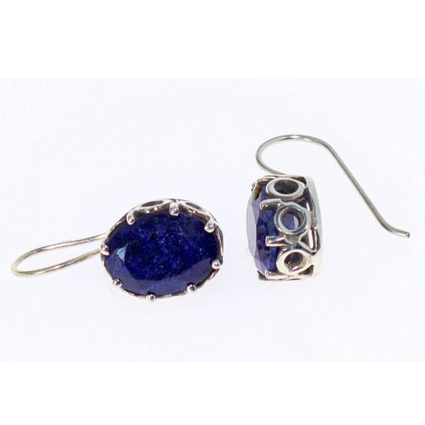 Scrollwork & Lapis Lazuli Gemstone Earrings