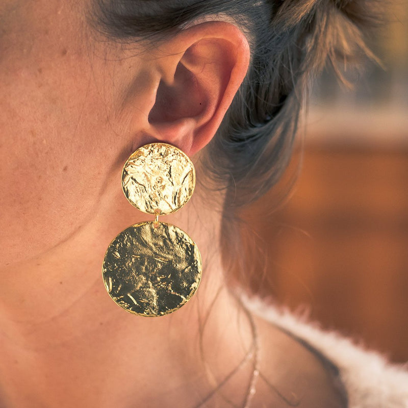 Large disc statement earring