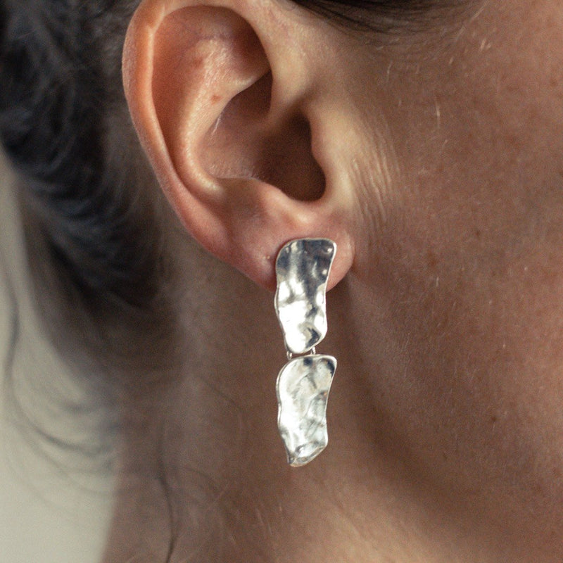 Cobblestone drop earring