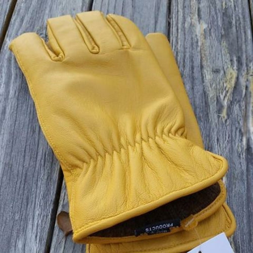 Alpaca Knit Lined Cowhide Leather Gloves - Alpaca Made in the USA