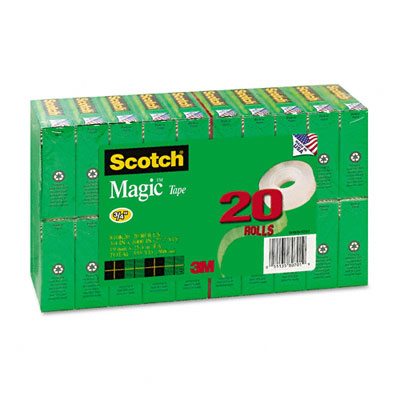 3M 810K20 Magic Office Tape Value Pack  3/4   x 28 Yards  1 in.Core  C