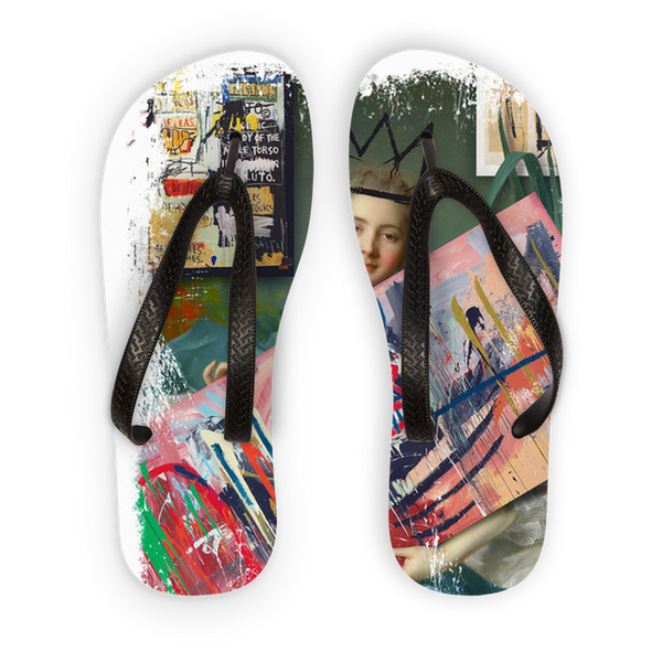 Basquiat Fan Adult Flip Flops