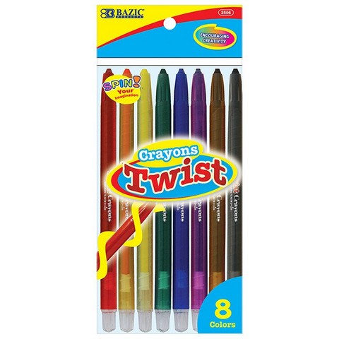Bazic 2506   8 Color Propelling Crayons  Box of 24