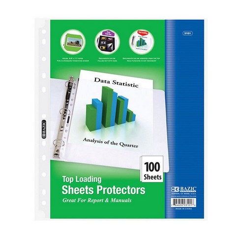 Bazic 3101  Top Loading Sheet Protectors (100/Pack) Case of 12