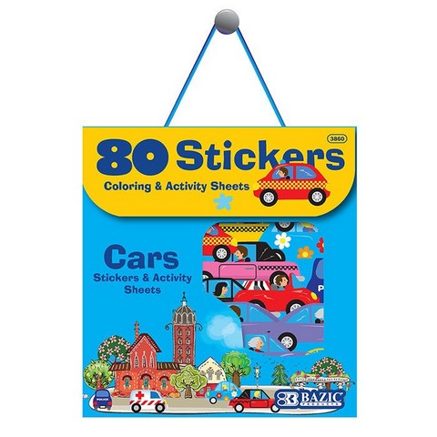 Bazic 3860  Car Series Assorted Sticker (80/Bag)  Case of 24