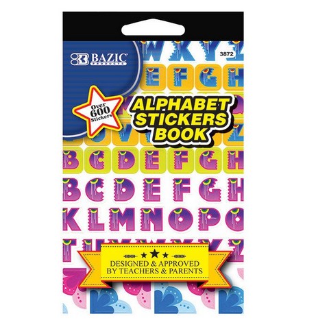 Bazic 3872 BAZIC Alphabet Sticker Book Pack of 24