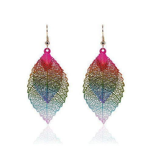 Rainbow Leaf Earrings