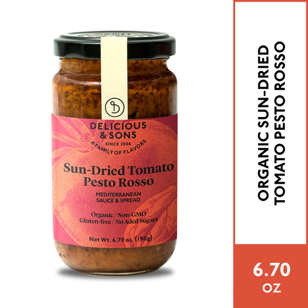 Delicious & Sons Organic Sun-Dried Tomato Pesto Rosso 6.70 oz.