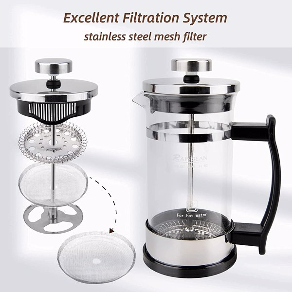 350ml Mini French Press Coffee Maker with Spoon Brush