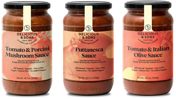 Delicious & Sons Italian Tomato Pasta Sauce 18.70oz (Pack of 3)