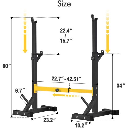 Pair of Squat Rack Stand Barbell Free Press Bench Home Gym Dumbbell