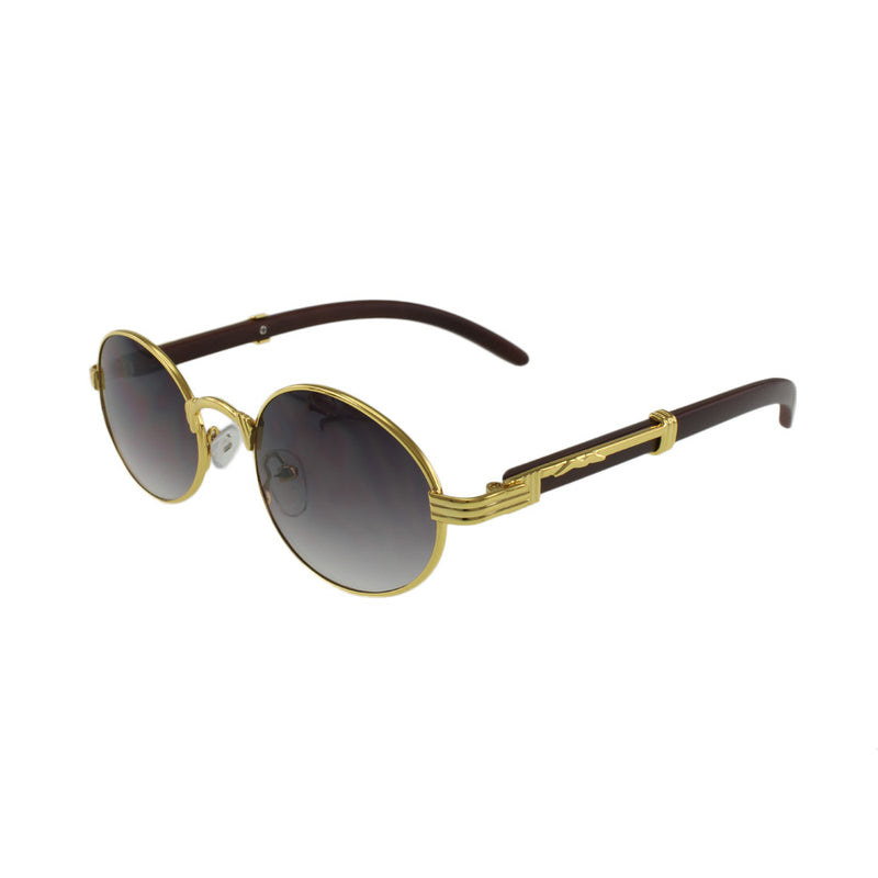 MQ Huncho Sunglasses in Gold / Smoke