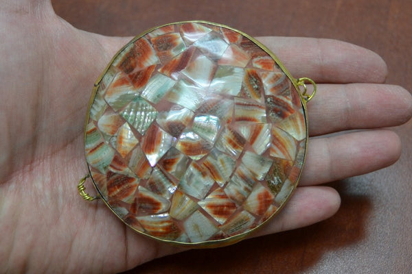 Red Abalone Shell Trinket Box Coin Purse