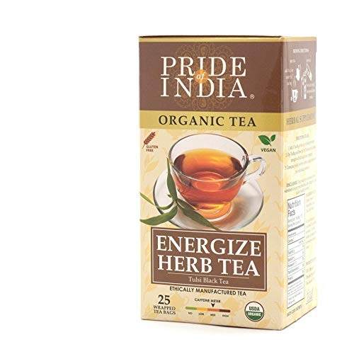 Organic Energize Herb Tulsi Black Tea Bags - Pack of 6