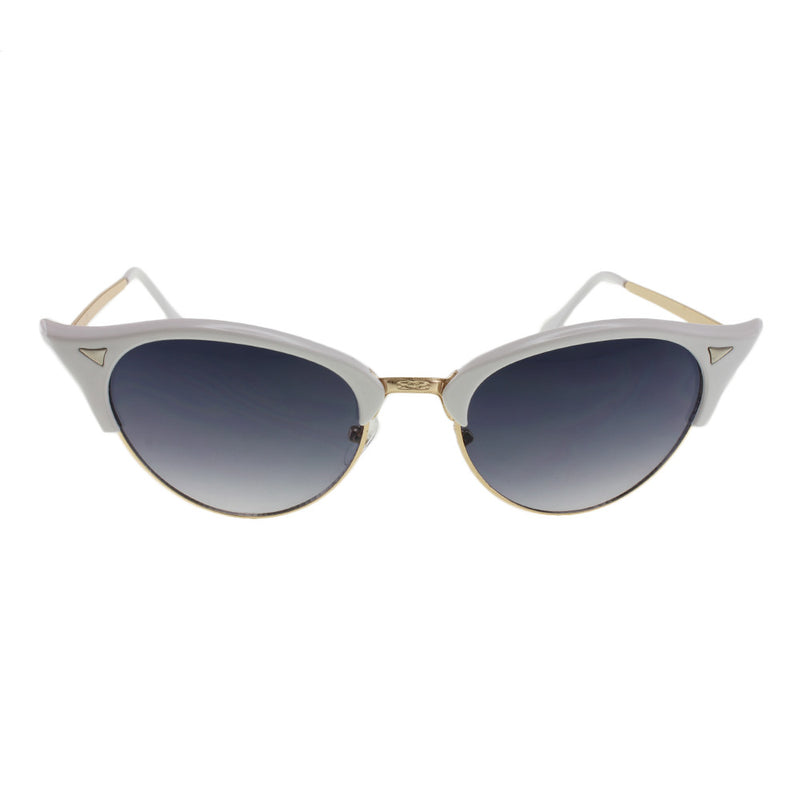 MQ Elsie Sunglasses in White / Smoke