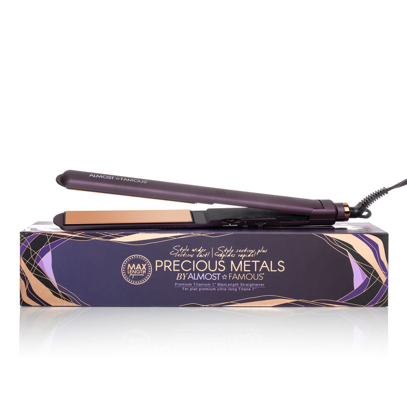 Almost Famous 1" MaxLength Flat Iron with Rose Gold Titanium Plates