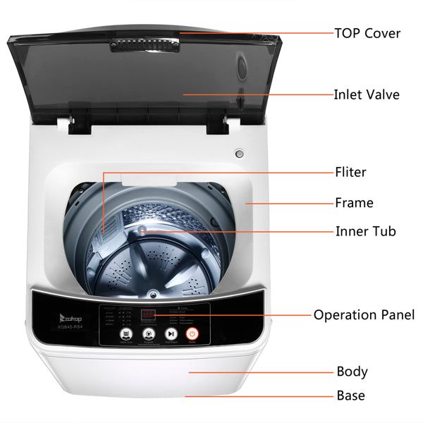 Full-Automatic Washing Machine Portable Compact Laundry Washer Spin