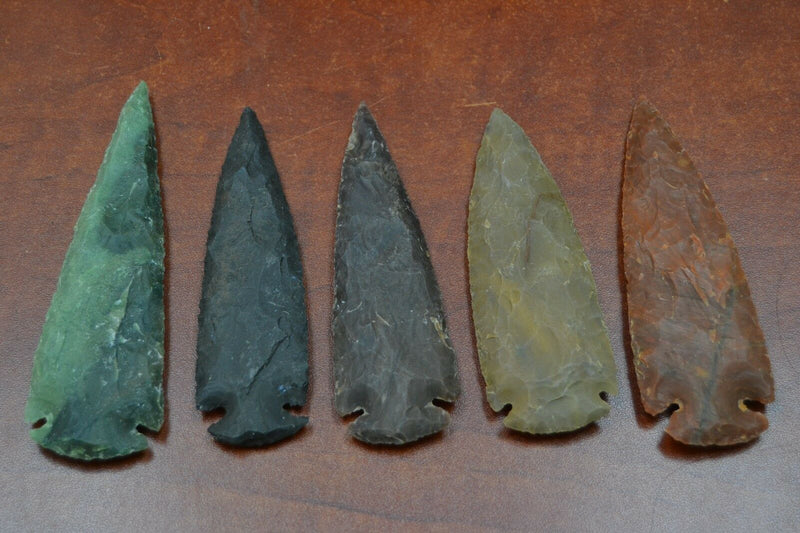 5 Pcs Hand Carved Agate Stone Arrowheads