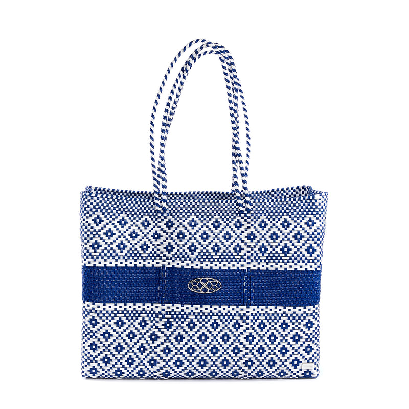 BLUE STRIPE TRAVEL TOTE BAG WITH CLUTCH