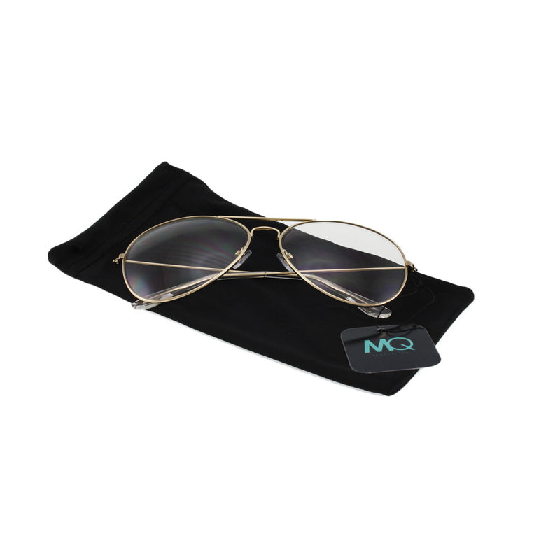 MQ Maverick Clear Lens Glasses in Gold / Clear