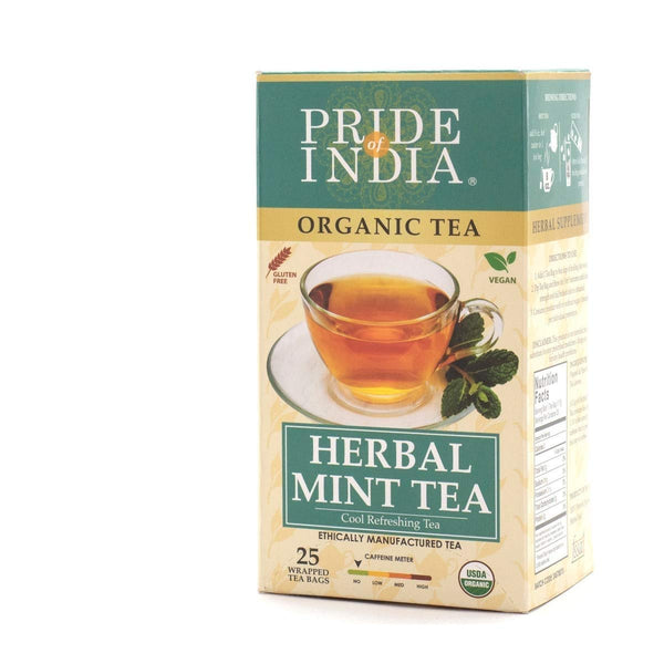 Organic Herbal Mint Tea Bags (Caffeine Free) - Pack of 6