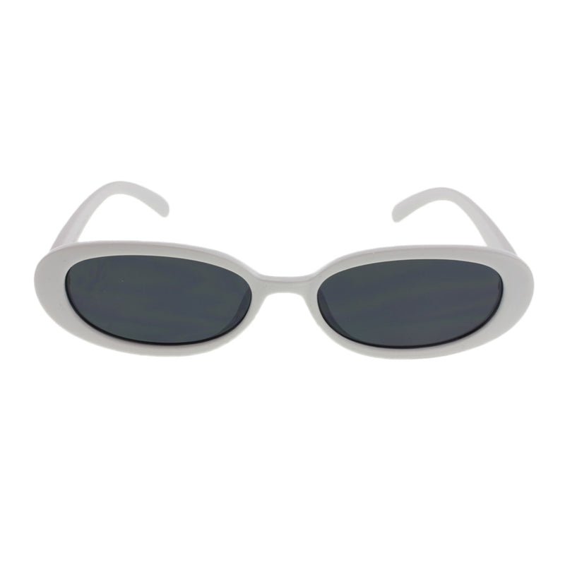 MQ Blair Sunglasses in White / Smoke