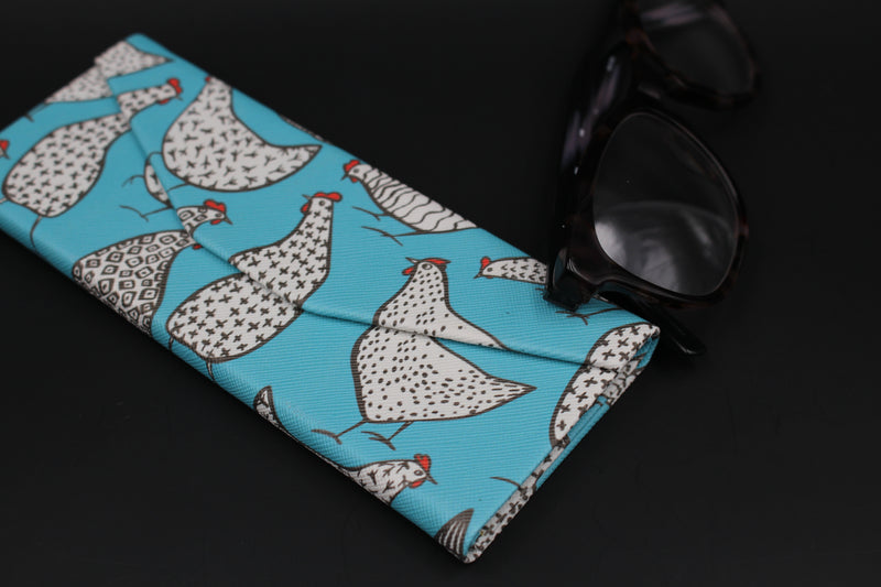 REAL SIC Animal PU Leather Glasses Case - Chickens