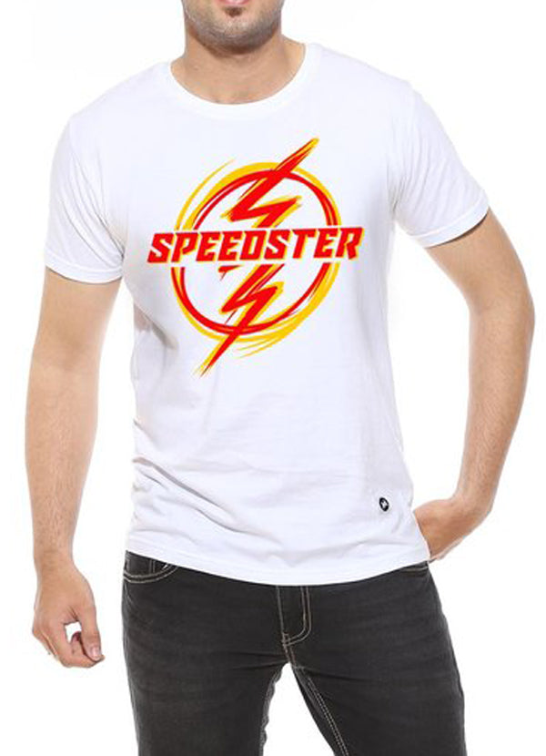 Speedster-White Men's Half Sleeve Graphic T Shirt