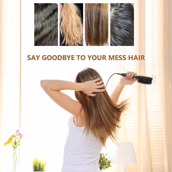 Hair Straightener Brush Hair Styler Electric Hot Comb