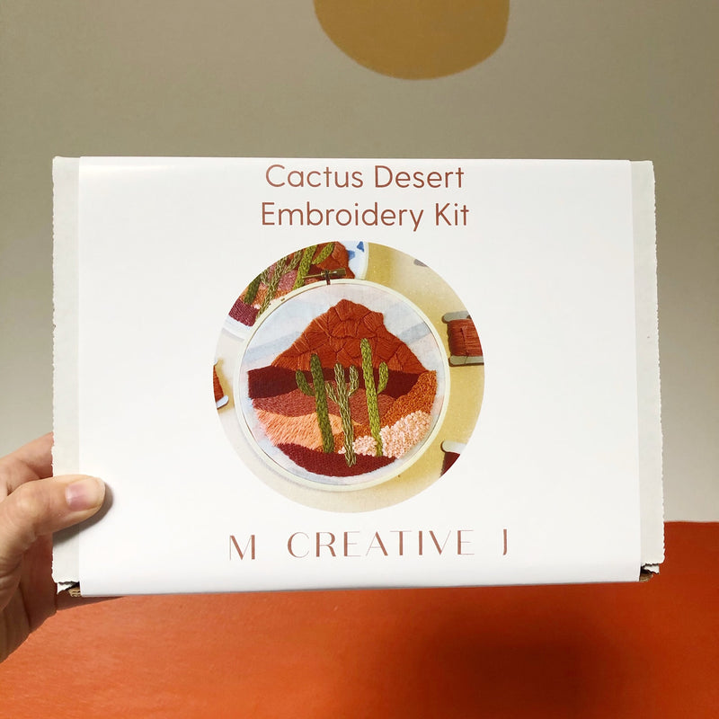 Daytime Cactus Desert Landscape DIY Beginner Embroidery Kit