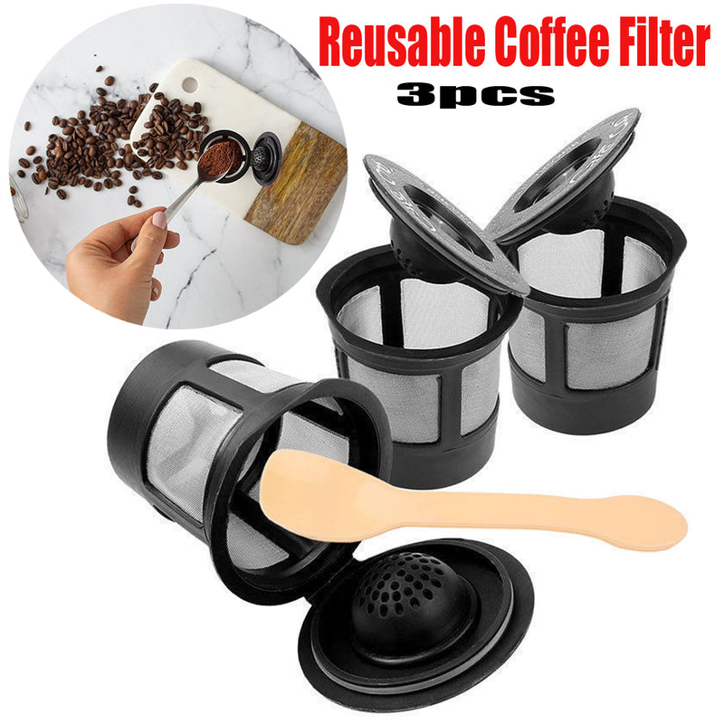 3pcs Reusable Coffee Filter Pod with Spoon