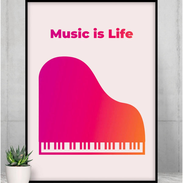 Music is Life Poster Room Decor