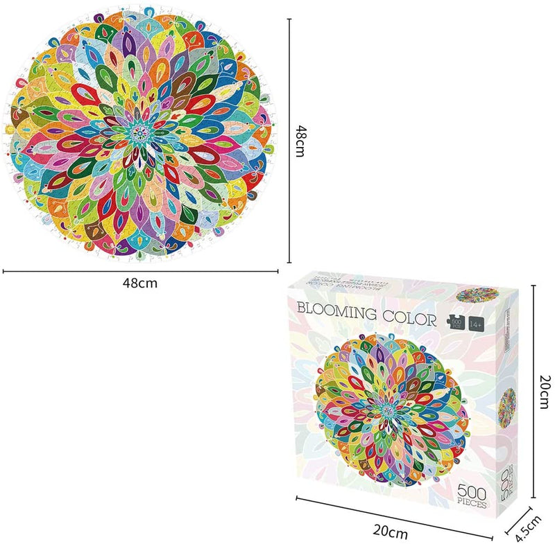500 Pieces Blooming Color Puzzles for Adults Kids