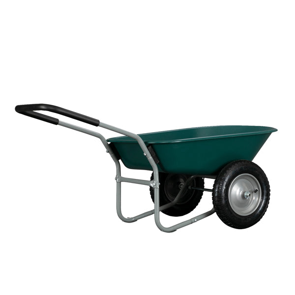 Garden Iron Wood Double Wheel Garden Cart
