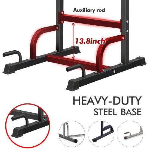 Adjustable Barbell Rack Multi-Function Dipping Station Squat Stand