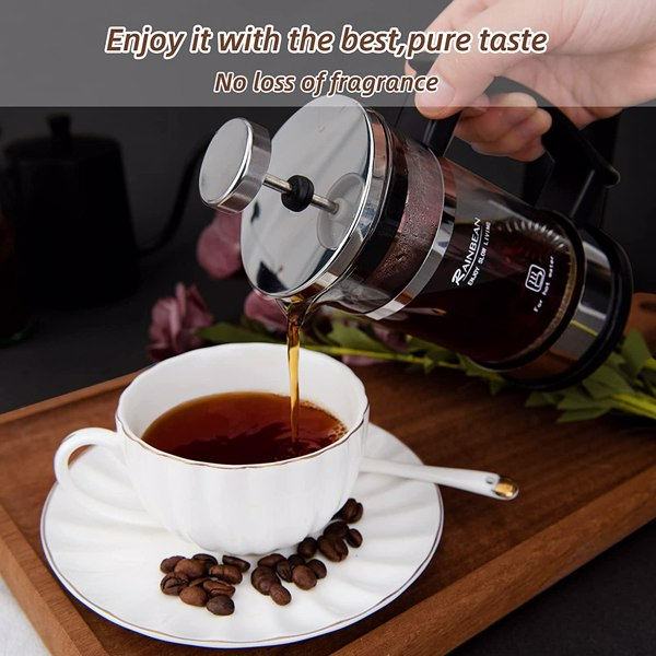 350ml Mini French Press Coffee Maker with Spoon Brush