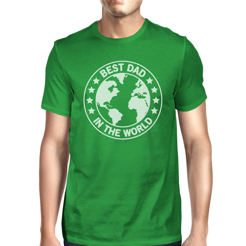 World Best Dad Mens Green Funny Graphic T-Shirt