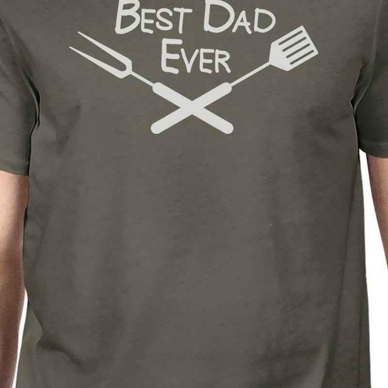 Best Bbq Dad Mens Dark Grey Round Neck Tee Fathers