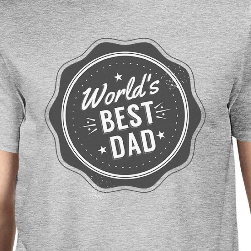 World's Best Dad Mens Grey Cotton Graphic Tee