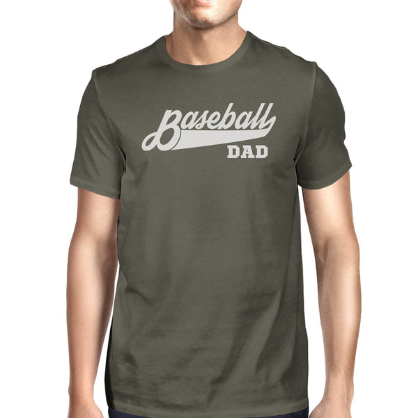 Baseball Dad Men's Dark Gray Cotton Shirt Funny