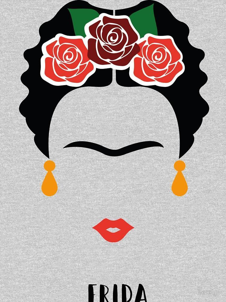 Frida Khalo Face WOMEN HOODIE GRAY