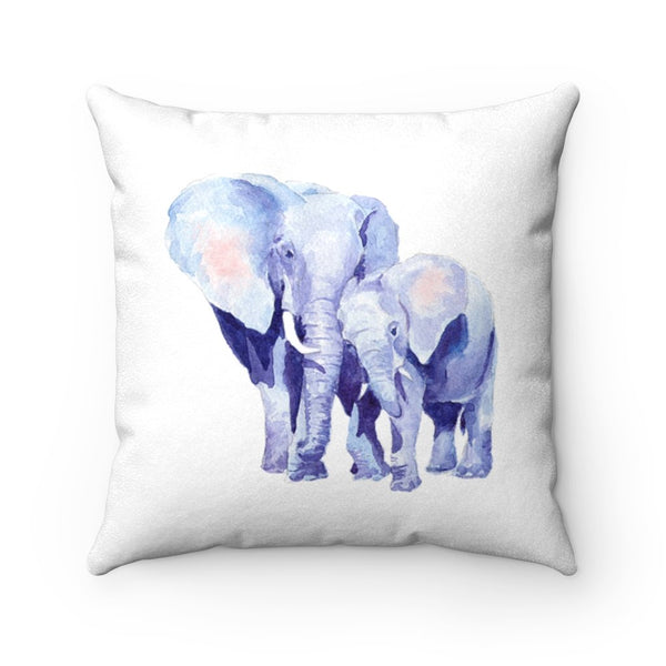 Mother and Baby Auspicious Elephant Double Sided Print Faux Suede