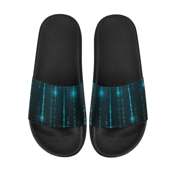 Flip-Flop Sandals, Blue Matrix Style Womens Slides