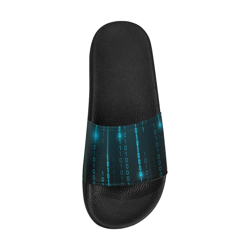 Flip-Flop Sandals, Blue Matrix Style Womens Slides