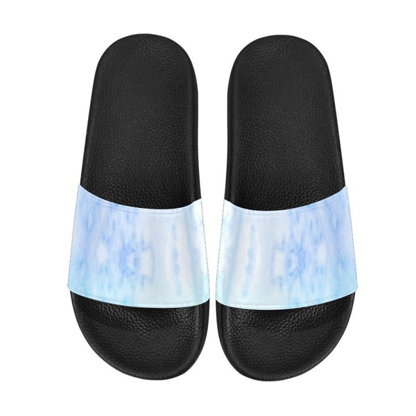 Flip-Flop Sandals, Blue Watercolor Style Womens Slides