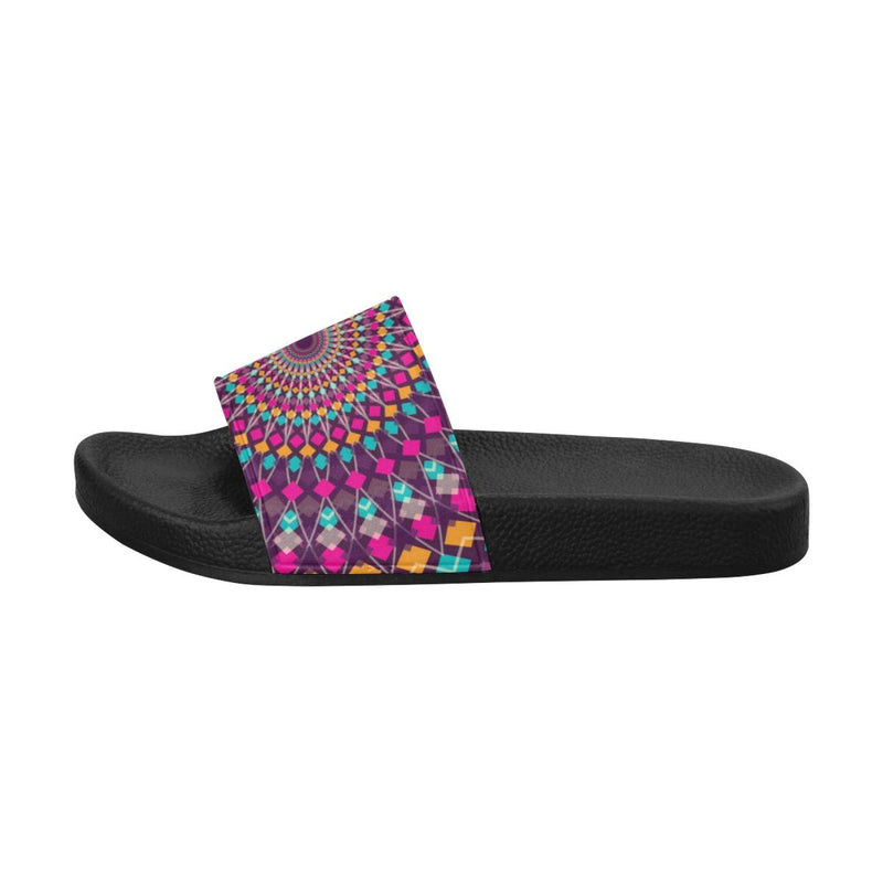 Flip-Flop Sandals, Purple Kaleidoscope Style Womens Slides