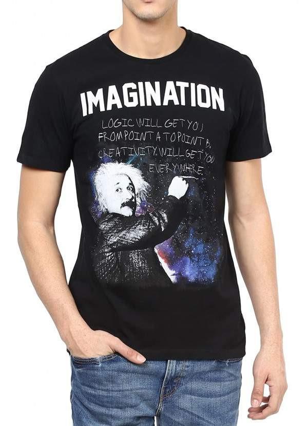 Einstein I'm With Stupid Black Half Sleeve Men
