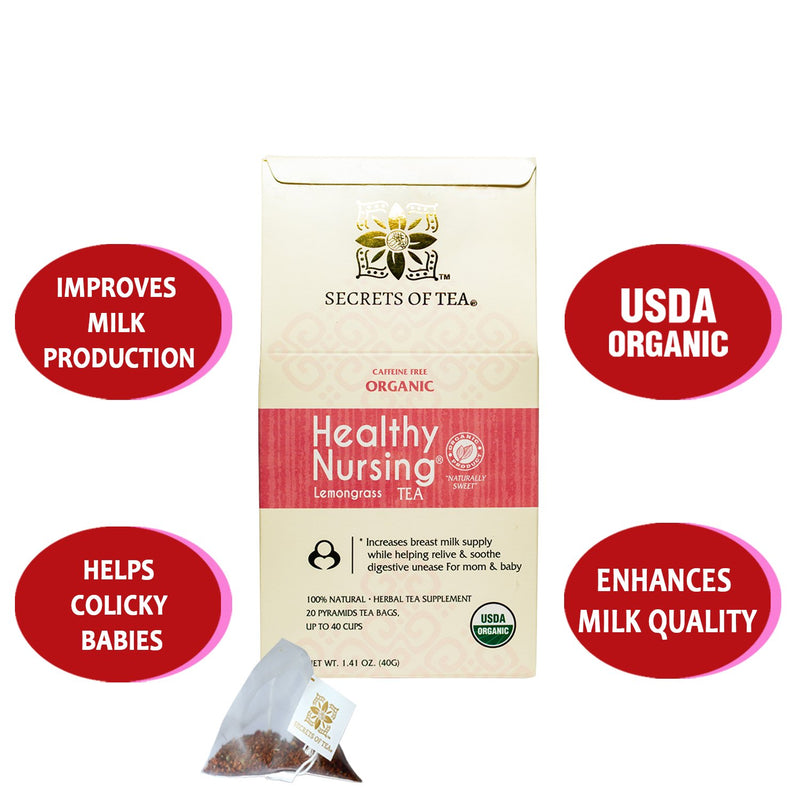 Healthy Nursing Lemongrass Lactation Tea-USDA Organic & Caffeine Free-